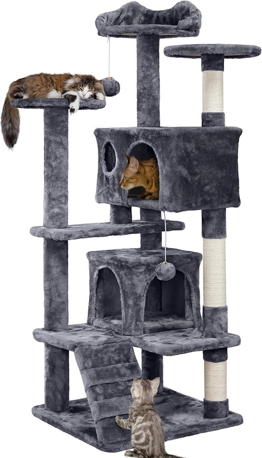 Multi-Level Cat Tower with Spacious Kitten-ear Perch